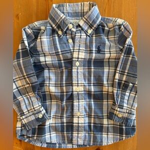 Ralph Lauren Plaid 12M Shirt - Blue and Tan